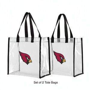 NEW FOCO 2 Pack Arizona Cardinals Clear Reusable Tote Bag Stadium Approved